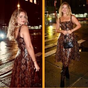 NEW 7 For All Mankind Faux Leather Snakeskin Dress S